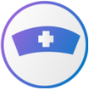 circular nurse hat icon